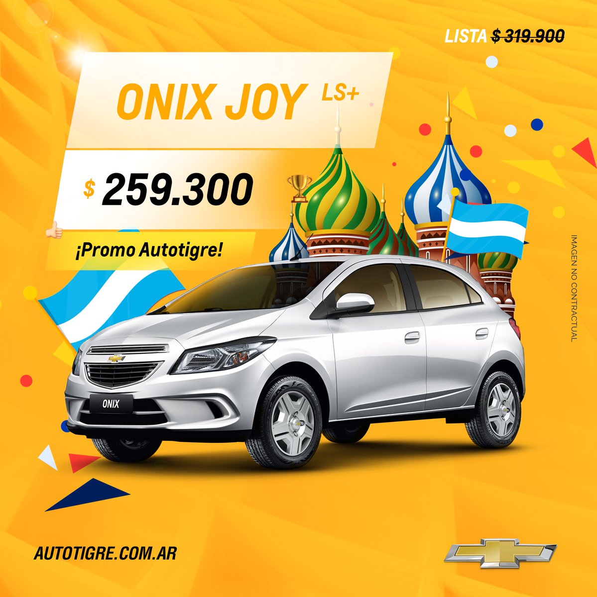 AutotigreChevr's tweet photo. Los mejores precios para tu próximo #0Km están en #Autotigre 🐯 Aprovechalos en el mes del mundial 😃🇦🇷 #MásCercaTuyo 🚘 https://t.co/eyDNmv5PLo