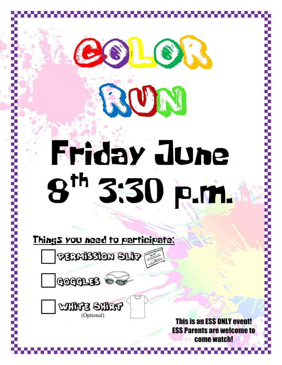 KemptonESS's tweet image. Our Annual Color Run is tomorrow! At around 3:30 p.m. here at Kempton! Parents are welcome to watch the event. After the run, we will have a piñata party with even more colorful fun! #KemptonESS