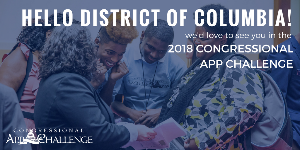 Hello #DC! We'd love to see you represented on the  2018 Congressional App Challenge map! Middle &amp; high school students can learn more about Congress’ coding contest here:  congressionalappchallenge.us/info-and-resou… #Congress4CS #STEM #tech <a href="/dcpublicschools/">DC Public Schools</a>