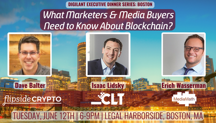 Digilant_US's tweet photo. Tuesday, June 12th, #Boston's #digital professionals will gather at Legal Harborside for a dinner panel w/#blockchain experts to go beyond the buzz & discuss its importance for #marketers
Contact us at info@digilant.com if interested in attending. #DigilantEDS https://t.co/cyKS1y9qtN