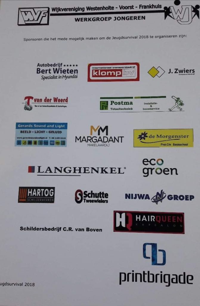 Survival_WVF's tweet photo. Nogmaals veel dank aan sponsoren! https://t.co/G1vt2KrCca