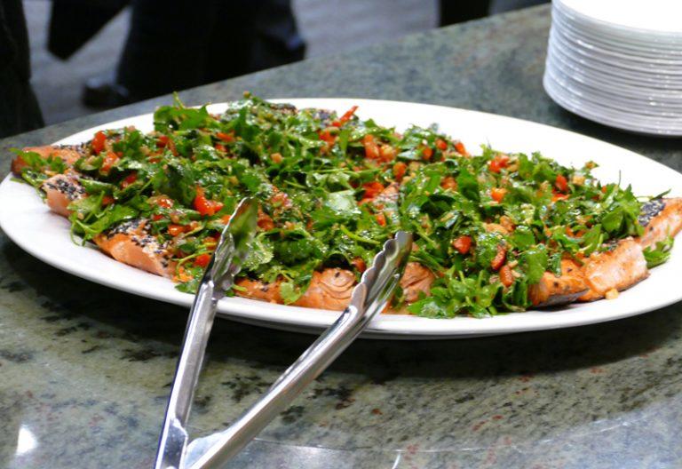 Heinens's tweet photo. Cooking #salmon is easy when following these tips from @carlacooks:
✔️Pat fish dry
✔️Cook skin side down 
 ✔️Be aware

Have #FunWithFish by making Sesame-Crusted Salmon with Charmoula: https://t.co/tkmJ7oBWXm https://t.co/teis6jZBvc