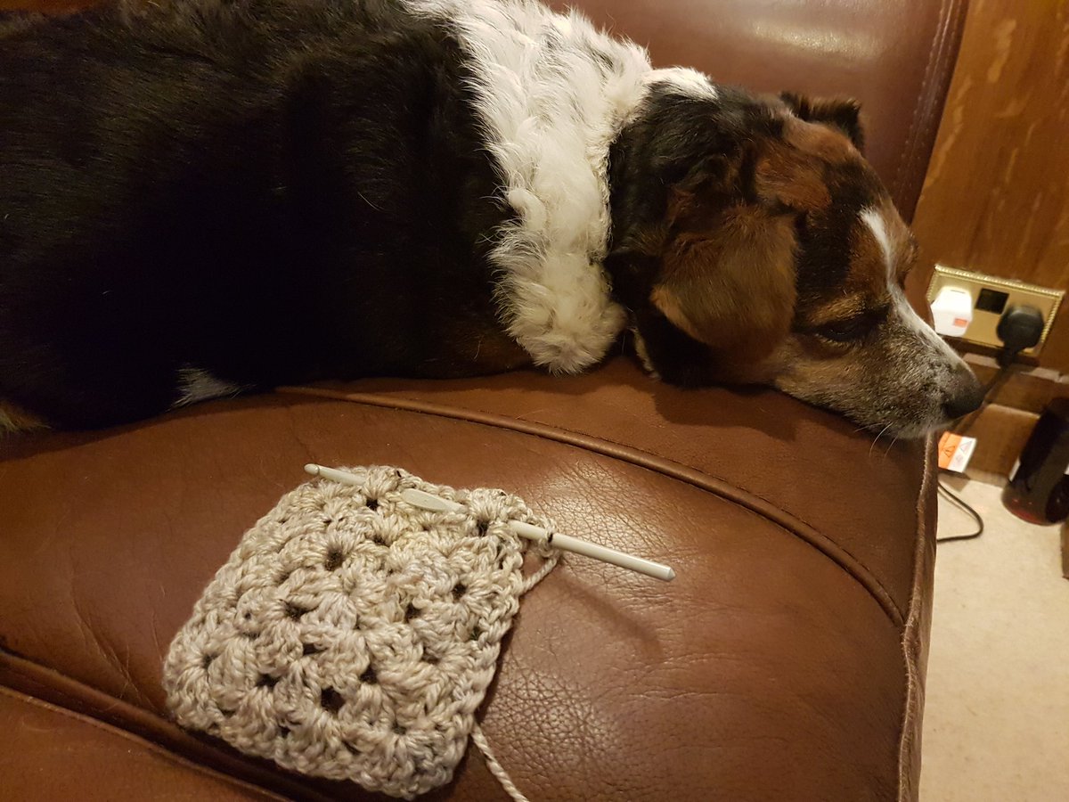 Busy working on first #crochet granny square #crafting