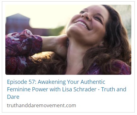LisaSchrader's tweet photo. Listen to all of Lisa's conversation featured on the Truth and Dare Podcast with hosts Carly Talbott and Allie Van Fossen"

https://t.co/HhDPdZXCz2

#shakti #love #women #woman #feminine #divine https://t.co/xitYX2opAK