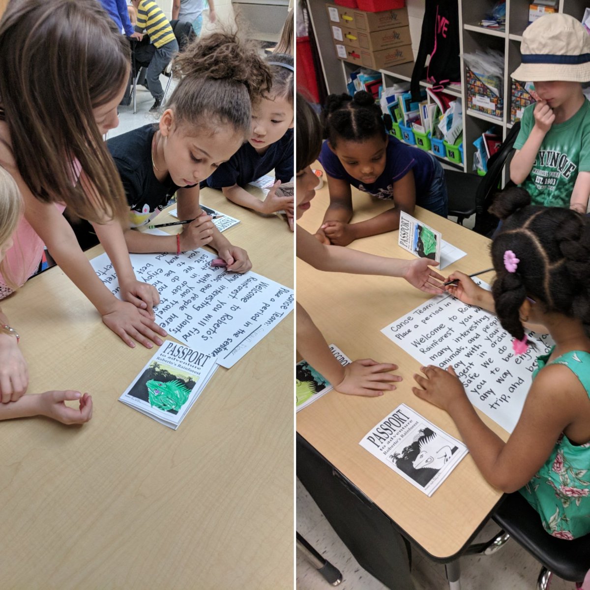 LAES_brownson's tweet photo. @LakeAnneEs We had quite the day in Roberto's Rainforest. We made our first stop along Punctuation River at Parrot Point. Then practiced writing sentences outside, engaged in academic choices, and created a map of the rainforest! Up Next: Amphibian Exclamation &amp; rainforest plants https://t.co/BHEcpgFT7s