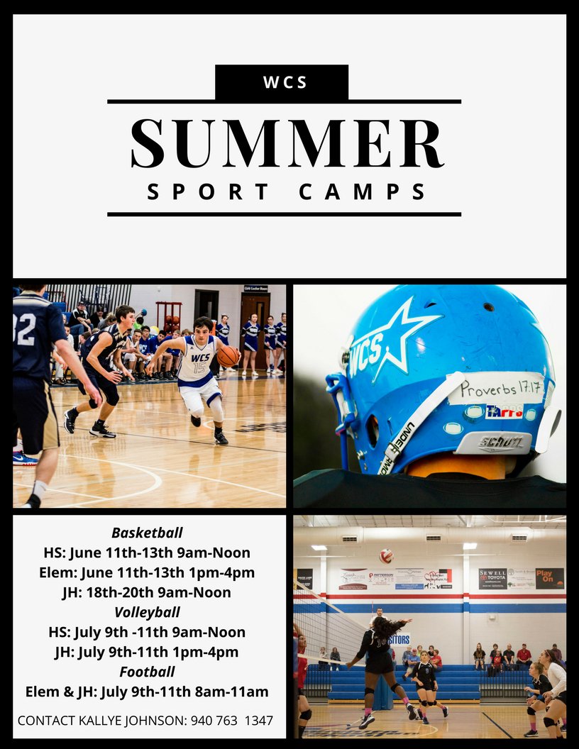WichitaCSchool's tweet photo. WCS camps are open to all students entering K – 12th grade. Students will play games &amp; scrimmages daily. Students will also experience devotional time daily. Coaching &amp; teaching provide by WCS coaches &amp; older athletes. Basketball camps are starting soon! https://t.co/QQACv3YSUu https://t.co/kXkuyX1xHk