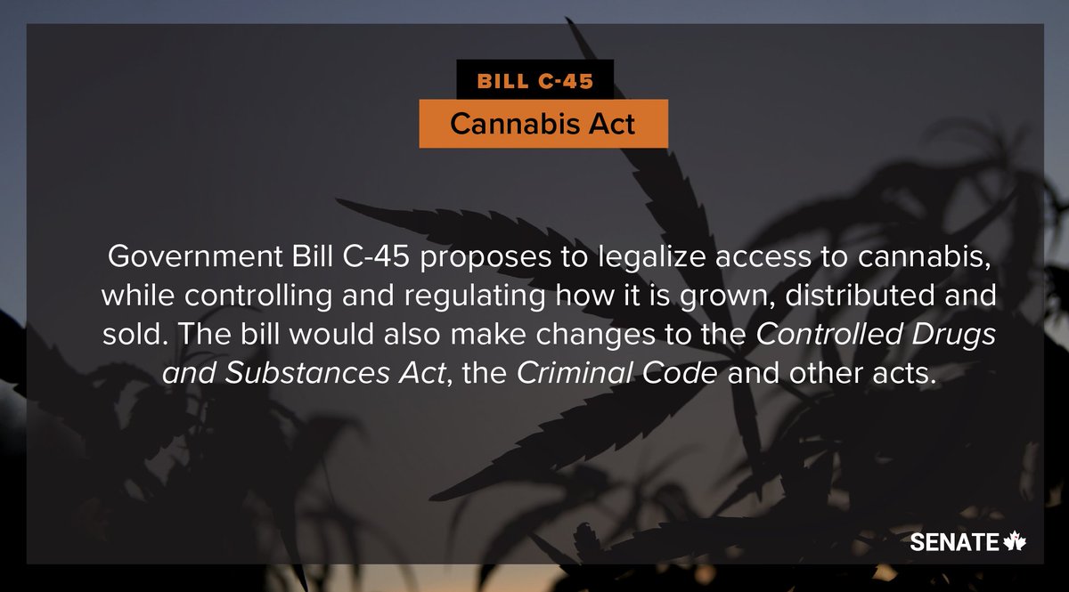 SenateCA's tweet photo. .@SenatDagenais is now discussing Bill #C45, as amended, at third reading in the Senate: https://t.co/SzW7Azz4yq  #SenCA #cdnpoli #Cannabis https://t.co/BgrlRNG76p