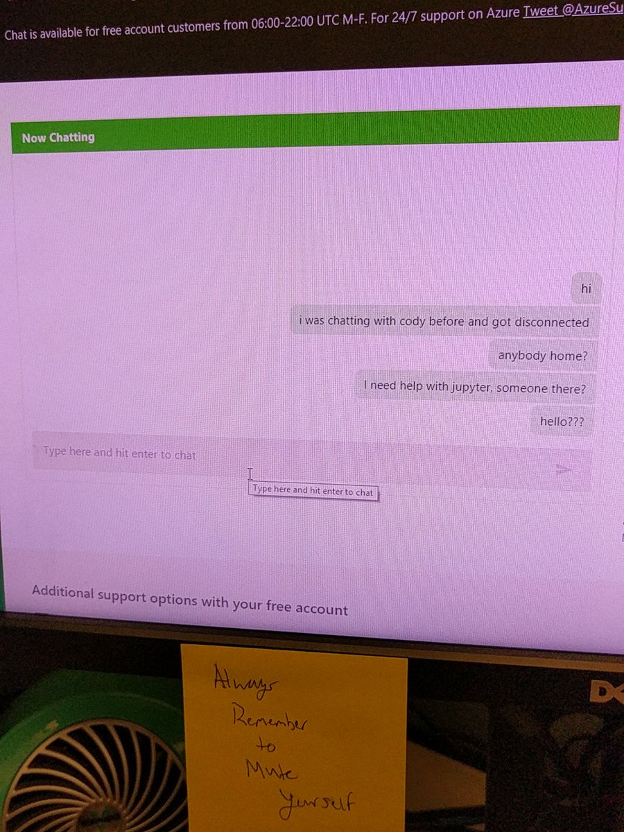 crypto_lahey's tweet photo. @AzureSupport gotta love that "live" agent support. 15 minutes later. https://t.co/F98khY8bDh