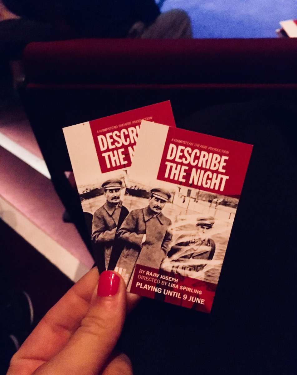 abbyrestall's tweet photo. Some fabulous performances at #HTDescribeTheNight @Hamps_Theatre π So many twists & turns that I wasnβt expecting and an absolutely stellar cast (particularly the wonderful @bennyboyblues)
And thanks to @ChillioutMaria for being a lovely date π https://t.co/NyHGIGMrXe