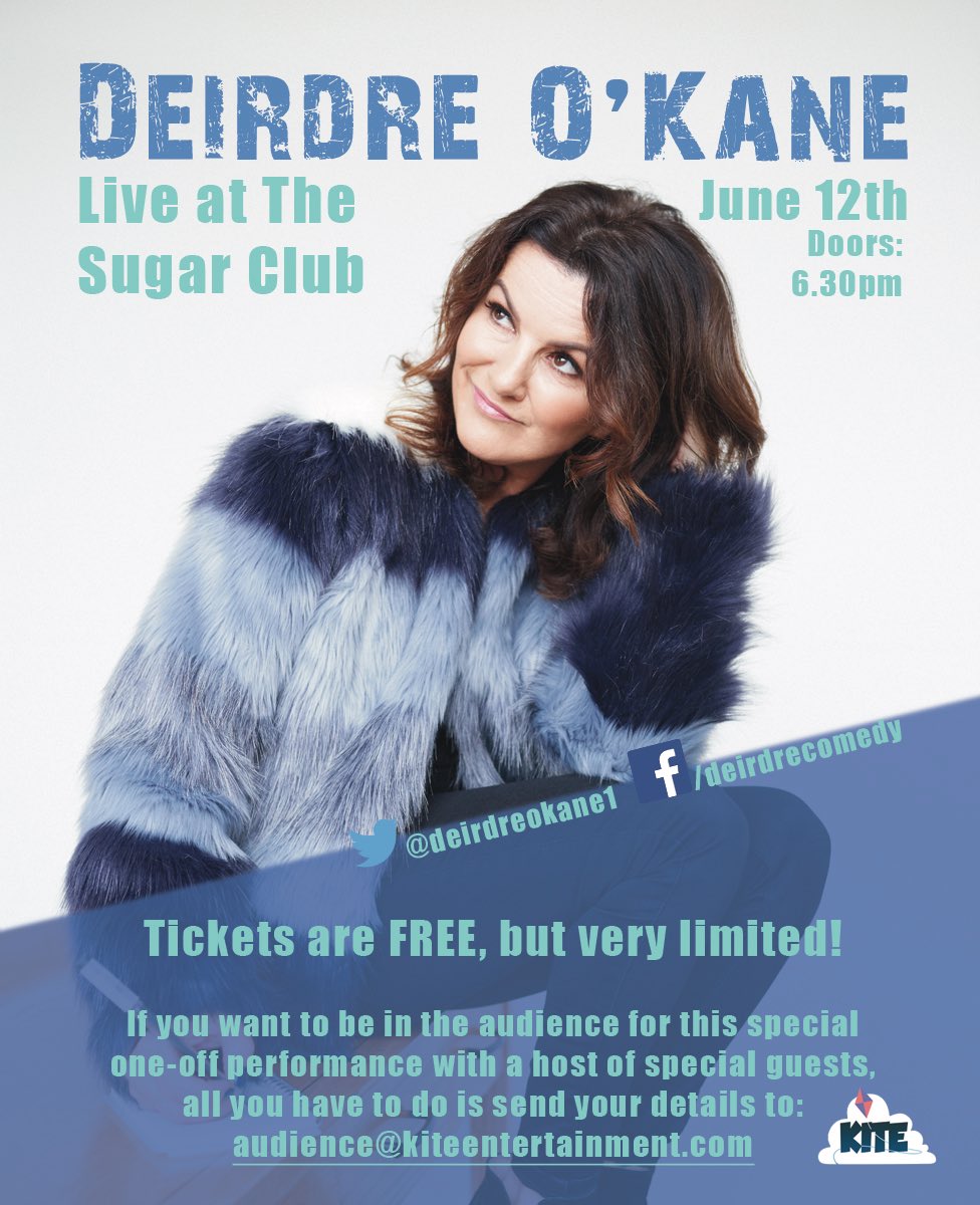 We’re shooting this next Tuesday in The Sugar Club. If you like laughing you should come along. If you don’t like laughing you should go to see (inserts name of act nobody likes, laughs, then chickens out, deletes name and replaces with this sentence)