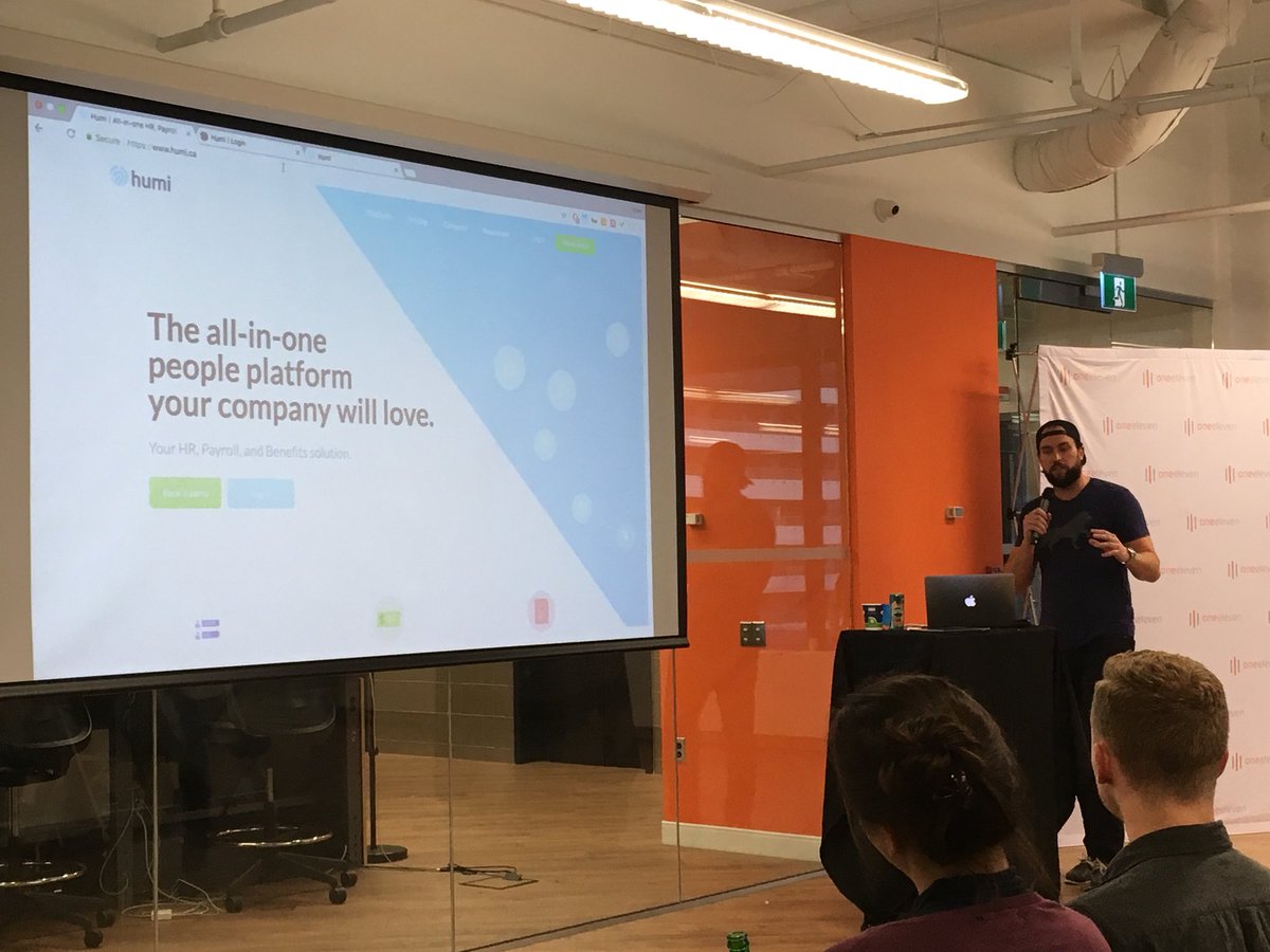 oneeleven_111's tweet photo. Last but not least, the co-founder of @gethumi, Drew Millington, discusses the new and improved Humi platform, which includes payroll 💰💰💰 Learn more at https://t.co/V0Yjr8VV7c #demoday #111hub https://t.co/80GREs494h