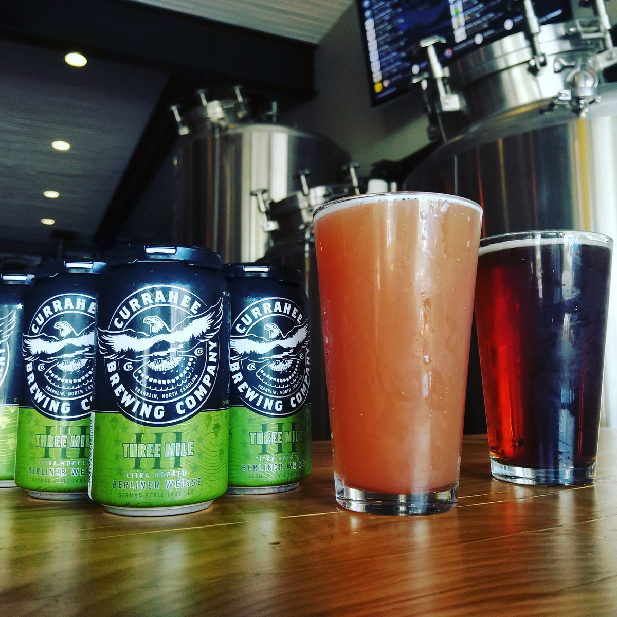 CurraheeBrewGA's tweet photo. It's a Sour Summer day at Currahee, we just released Brush Creek- a plum sour- that matches with our Blutberg and The Mile sours! #craftbeer #gabeer #alpharetta https://t.co/10spJd0y16