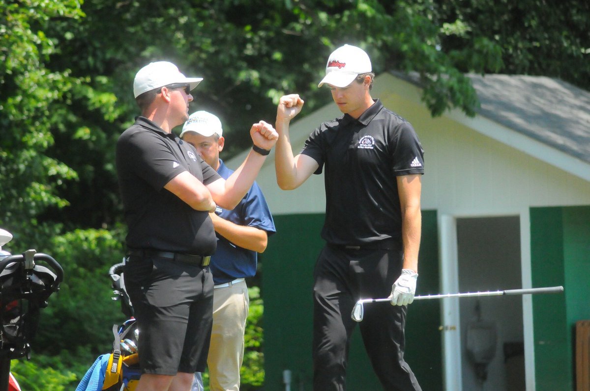 GMCJCGolf's tweet photo. Bulldogs struggle in round 3, shoot 324 and are in 2nd place heading into the final round. #GoBulldogs

Third round totals:
John Benjamin James - 79
Luke Ninneman - 81
Trey May - 82
Niklas Frimodig - 82
Tanner Casey - 84 https://t.co/YM3paxAFW1
