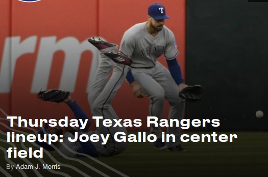 dan325's tweet photo. So, @astros, if you could not hit the ball to center field tonight, that would be great. Thanks!
#texasrangers #OutfieldDefense #yikes https://t.co/atxODxHpxd