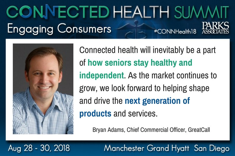 #Connectedhealth is an inevitable part of how we will continue to age, says @GreatCallInc. Join them and other industry leaders at #CONNHealth18 this August: bit.ly/2G48Pnh #aginginplace #independentliving