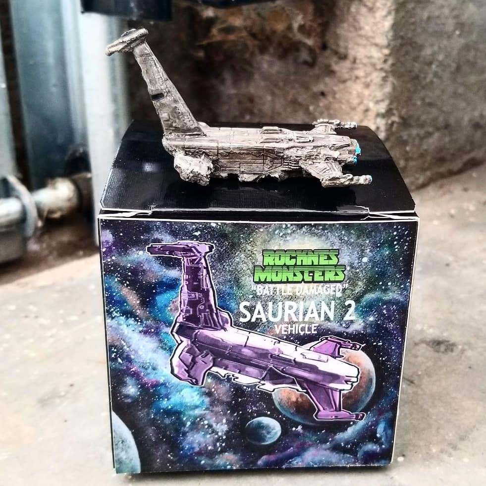 yumabooma's tweet photo. ROCKNES HAS A SPACE SHIP! Own your very own micro machine scale replica of our battle damaged intergalactic cruiser, The Saurian 2! The first 12 handcrafted ships will be available on 6/14! $10 and come with 2 FREE Al Pastorian Guards from our adventures on the moon of Carneedas! https://t.co/3Yjn0fEIDw