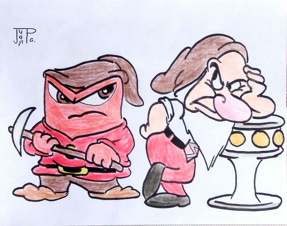JuanpaDraws's tweet photo. He aquí unos dibujos que hice en 2017 sobre los personajes de #IntensaMente y #Los7Enanos cambiando las vestimentas. #Alegría @CriCriVoz #HappyDwarf #GrumpyDwarf @COLMENERO32 #Deaagrado @GueraUgalde #SneezyDwarf #Temor @MoisesIvanMora #BashfulDwarf https://t.co/z6i0E4inmb