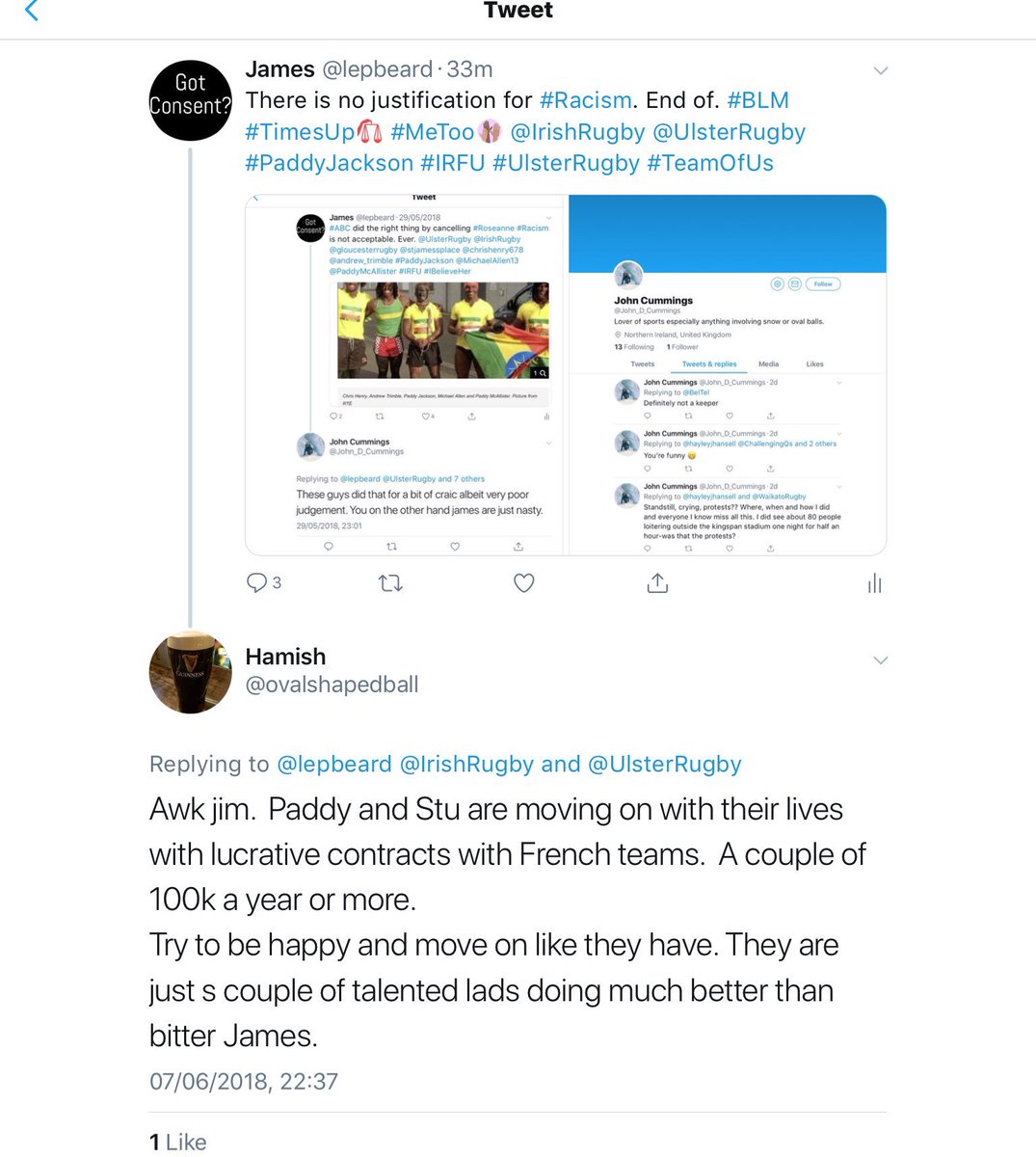 lepbeard's tweet photo. Yet more unsolicited contact from an #Adult #Male Is this the policy of @UlsterRugby @IrishRugby , to allow #adults contact individuals on their behalf? #UlsterRugby #IRFU #PaddyJackson #StuartOlding #IBelieveHer #MeToo #TimesUp #TeamOfUs https://t.co/t6aILlNVPD