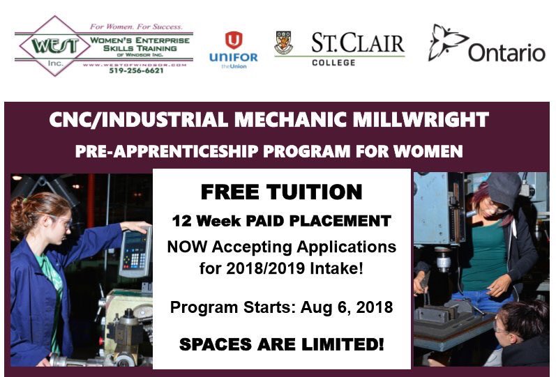 Another full-house at the weekly info sessions for the #WOMENINTRADES #CNC Millwright program, join us! Call Lynn at 519 256-6621 #great training opportunity #YQG 🙌🏽
