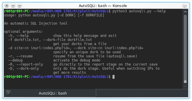 KitPloit's tweet image. #AutoSQLi - An #AutomaticSQLInjection Tool Which Takes Advantage Of Googler, Ddgr, WhatWaf And SQLMap goo.gl/E5vmxm