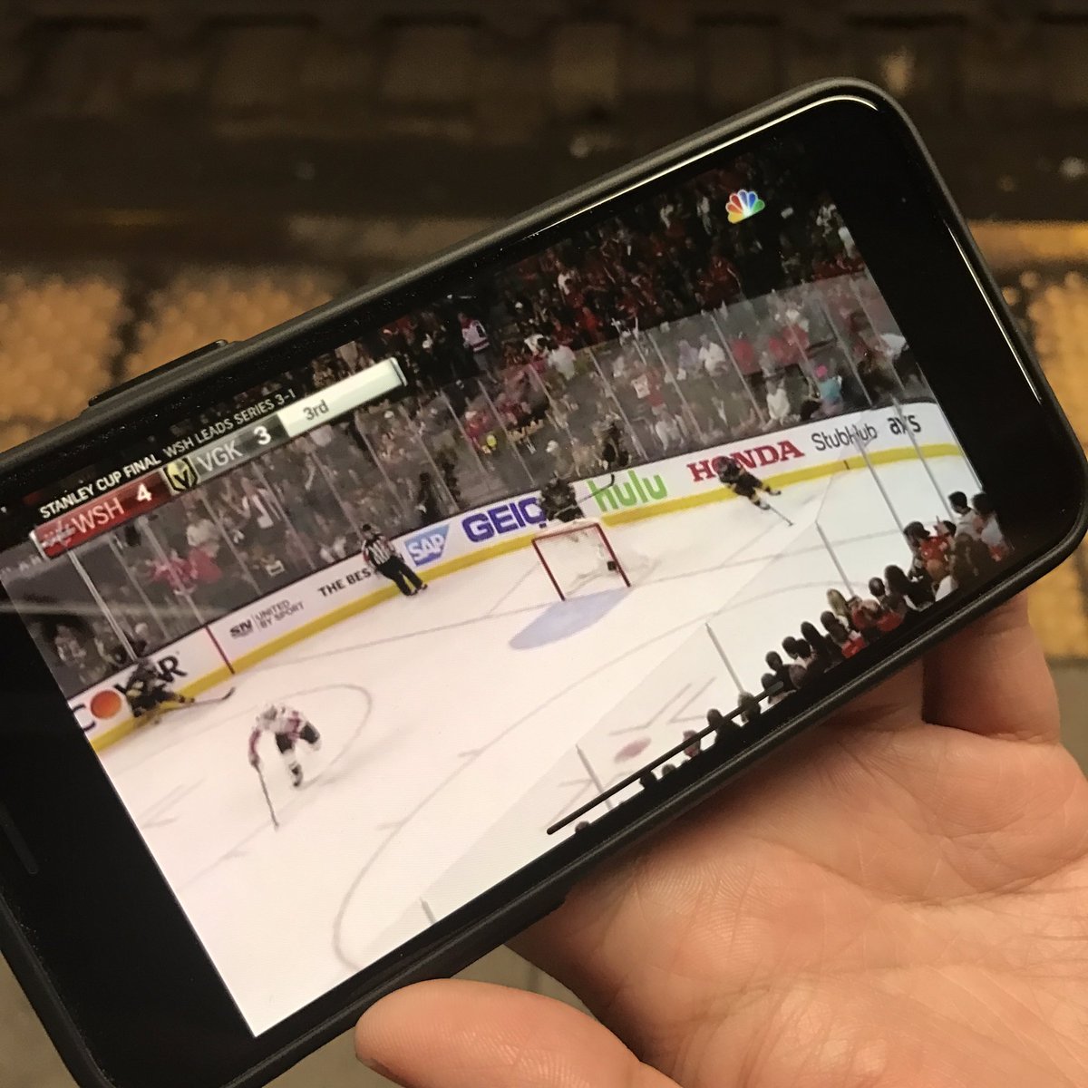 "In the last few minutes of a potential Cup-winning game with an empty net and the leading team up by one, it would DEFINITELY help the viewers at home if we just... took the clock away."

- someone at NBC, incredibly