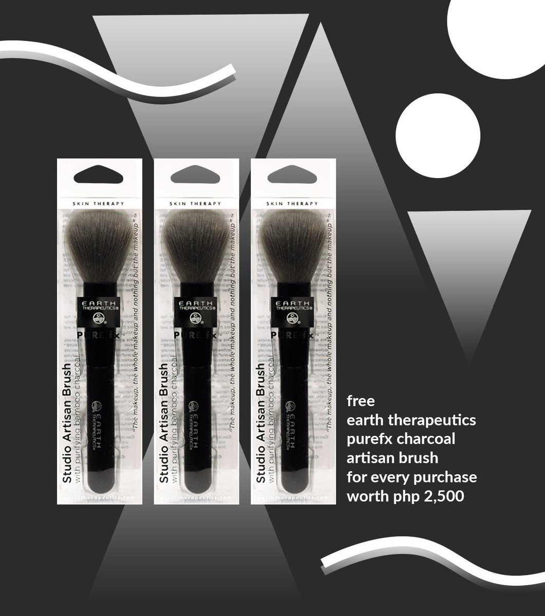 BeautyBarPH's tweet photo. Get flawless makeup with the Earth Therapeutics PureFX Charcoal Artisan Brush! Its soft bristles infused with purifying charcoal will keep your application precise and toxin-free.
Get it FREE for every PHP 2500 purchase: https://t.co/6vjM8KiO3S! https://t.co/TZo2qLS53H