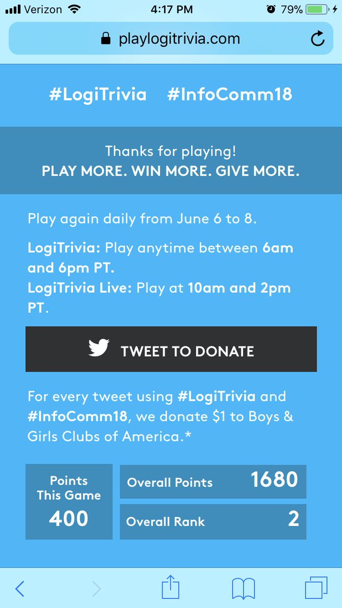 nycee79's tweet photo. Hello @LogitechVC @Logitech awesome booth at #InfoComm18, I have been playing #LogiTrivia but I have an issue as I think I lost points from yesterday to today which affected my rank can anyone help! Thanks... https://t.co/cLBTJbJlE5