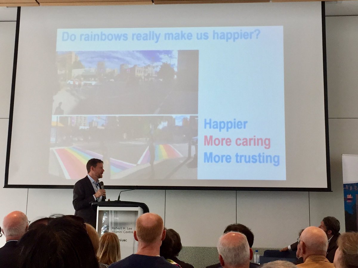 charlesincities's tweet photo. When visiting the rainbow intersection, people were happier, more trusting and more caring for the space, compared to a standard intersection. Thanks Jeanie! #HappyStreets #Happyhowto https://t.co/Vrb1ZvRXmq