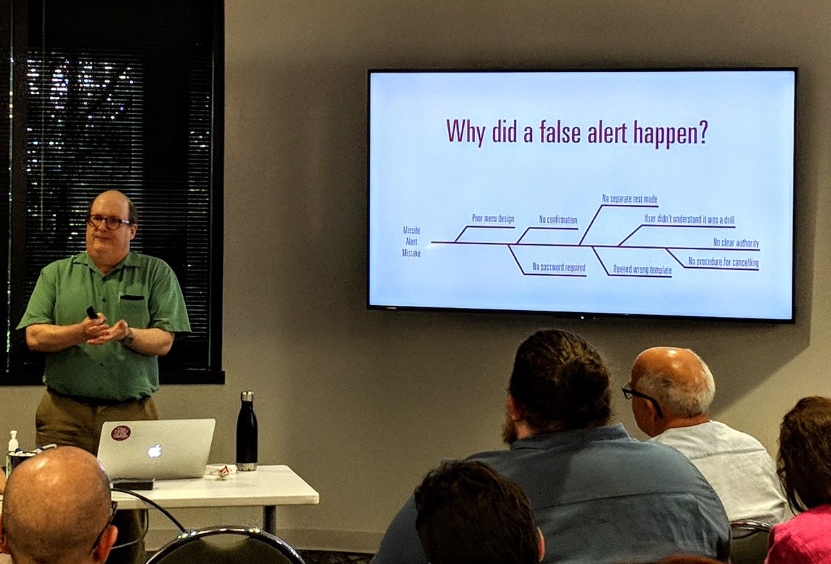 ndyjsimpson's tweet photo. "This is not a drill..."

@jmspool explains what went wrong with the Hawaiian missile alert system....who owns the intent? 💣
#IxDANNJ @CenterCentre https://t.co/UzD9Qqd3Ov