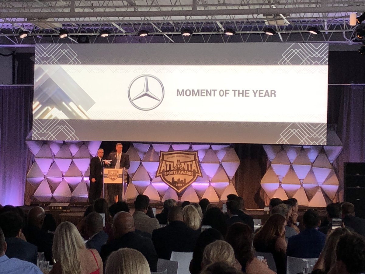 ETAHQ's tweet photo. The CFP National Championship game is our 2018 Moment of the Year presented by @MercedesBenz! #AtlSportsAwards
Special shoutouts to @FootballUGA and the Atlanta Host Committee @atlsuperbowl53 @atlchampgame https://t.co/IjSS3HnpVS