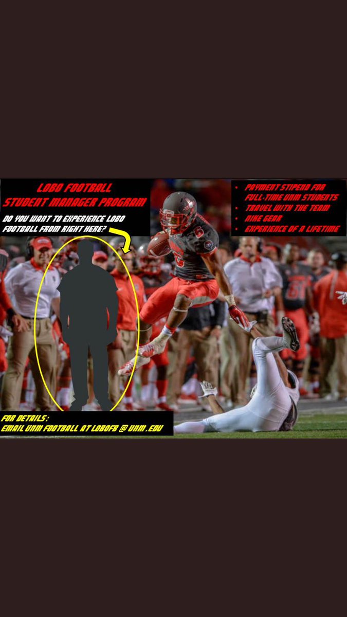 CoachJRom's tweet photo. Currently hiring here at @UNMLoboFB Anyone that is passionate of the game of football and wants an experience of a lifetime working in it contact @LoboFootballEQ or me for more details! #GoLobos https://t.co/sT0xSysohg