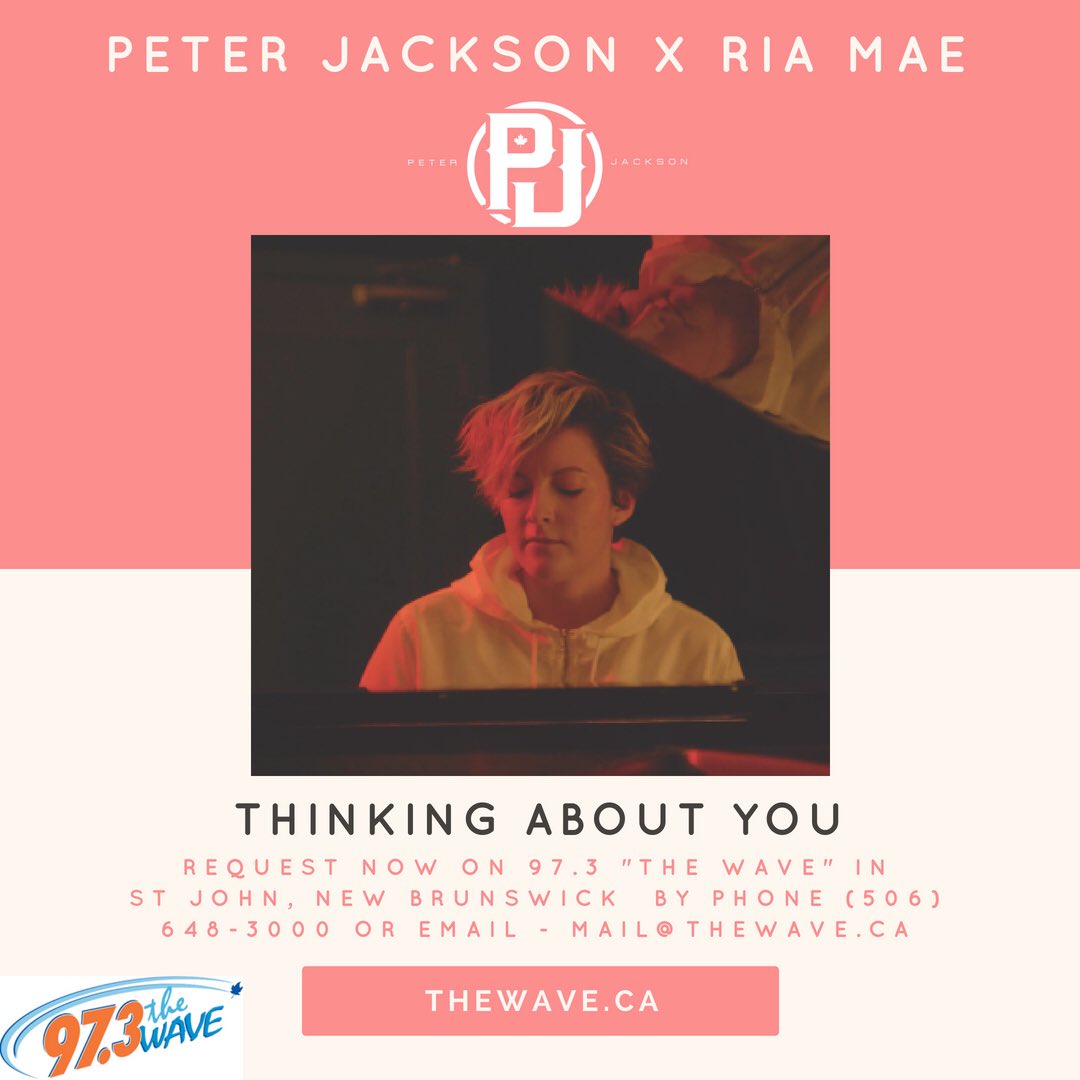 peterjackson905's tweet photo. My New Single "Thinking About You" ft Ria Mae - has been added to @973thewave in #SaintJohn #NewBrunswick - If you live in the area please request by phone (506) 693-9797 or Email  mail@thewave.ca
#THINKINGABOUTYOU https://t.co/od9kKrrt26