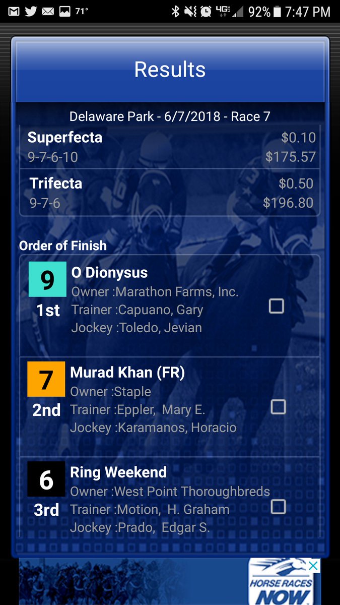 SadandSulk's tweet photo. @DelParkRacing . Maryland jocks continuing to win regularly. Today @Westonhamilton6 @jdaacostamangua @JevianToledo #cintron #centano @MDHorseRadio https://t.co/2GNMl1gWVm
