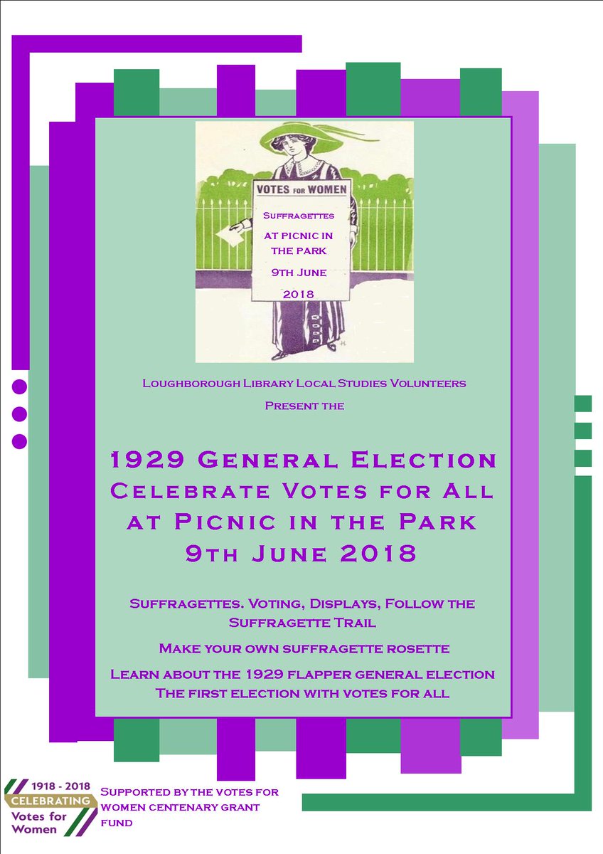 Picnic in the Park, Queen's Park Loughborough 9th June.  LLLSV 1929 Polling Station complete with suffragettes.  Event supported by Votes For Women Centenary Grants Scheme. <a href="/UKVote100/">Vote 100</a>
