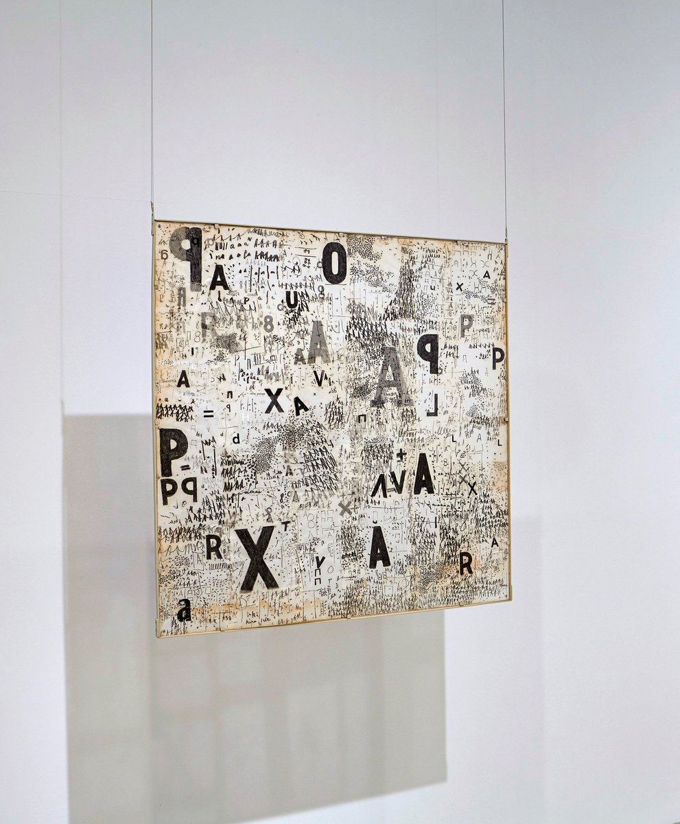 CPPCisneros's tweet photo. Parabéns to Brazilian artist #MiraSchendel who was born on this day in 1919 in Zürich. Schendel's Untitled (from the series Graphic Objects) (1967) installed in "La Invención concreta" at the Museo Reina Sofía (Jan 23–Sept 16, 2013). #MoMACisneros https://t.co/tztYLBJ56G