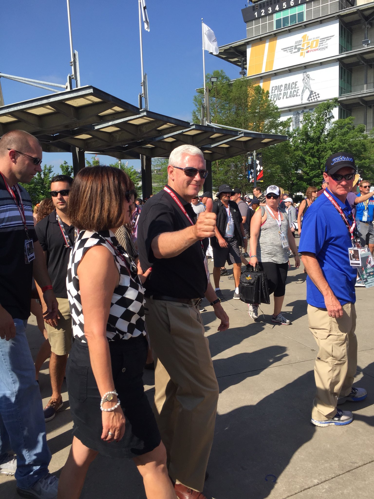 Happy Birthday Mike Pence! Here is a photo I took of him and at the 100th Indy 500. 