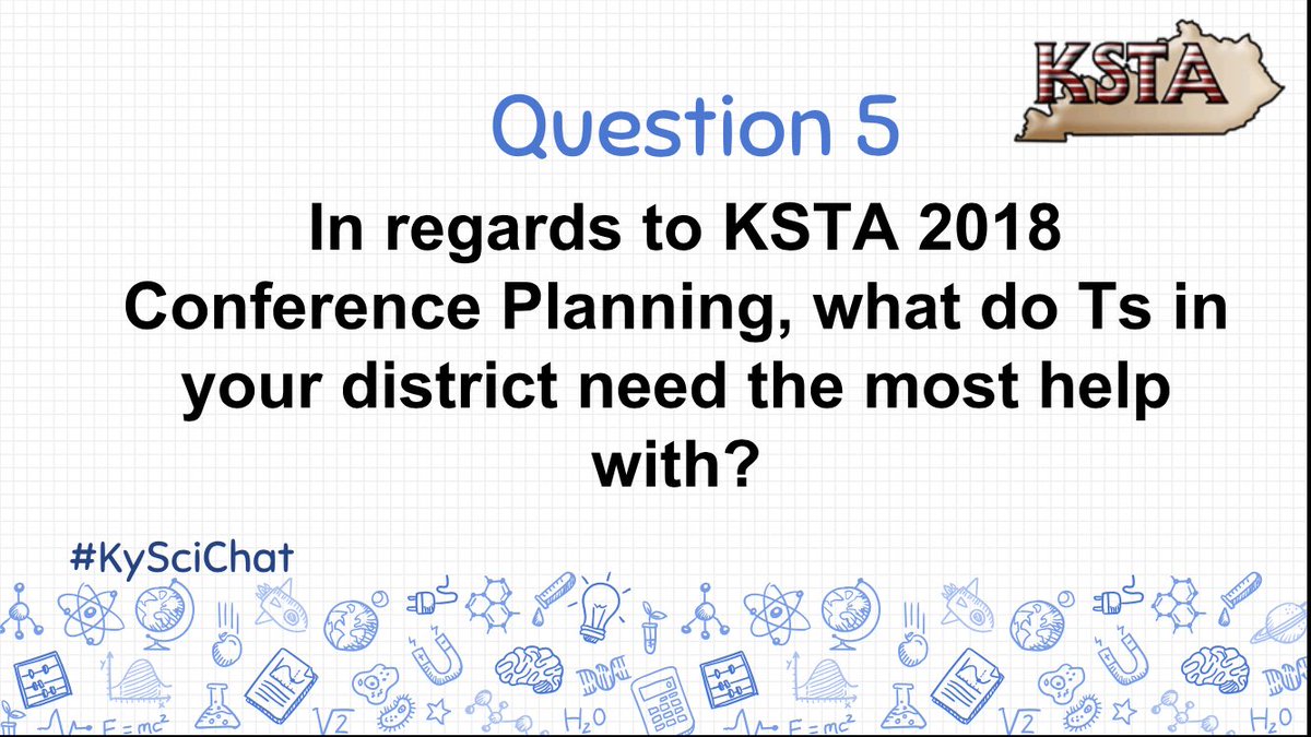 KySciTA's tweet photo. We are going to leave this last question here for you to think about and have your Science peeps respond, too #KySciChat https://t.co/8Dz3tYMWnS