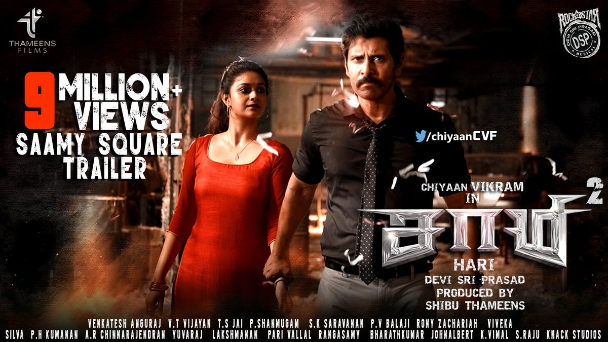 chiyaanCVF's tweet photo. #9MViewsForSaamySquareTrailer 

#SaamySquareTrailer

#ChiyaanVikram

https://t.co/h2FKnhFuTT https://t.co/y0f5baZU4E