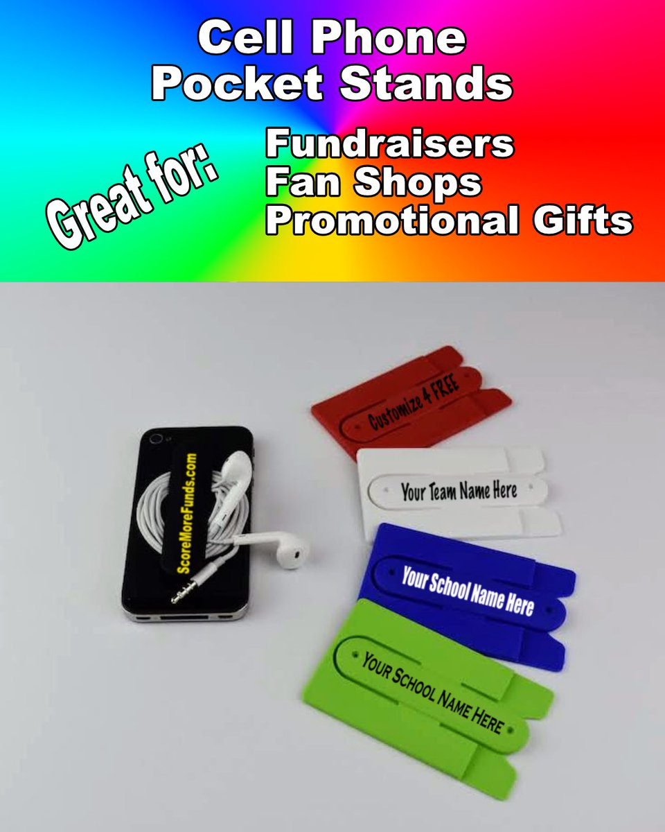 Scoremorefunds's tweet photo. Oh we have custom cell phone pockets, add your school or club name FREE! #phoneaccessories #popsockets #popupsockets #fundraisers #fundraisingideas https://t.co/j2AbmVPcfB