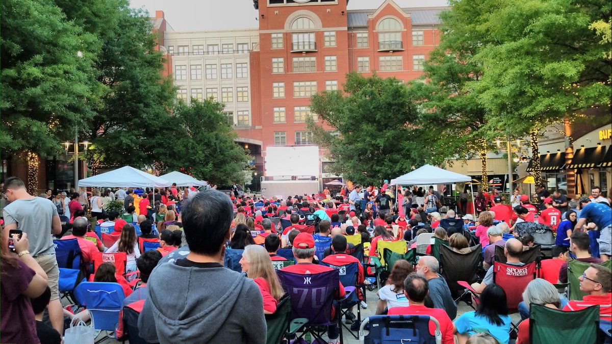 TimClarkeJr's tweet photo. Rockville Town Center watch party is strong, @Capitals. #LetsGoCaps #ALLCAPS #StanleyCup #WeWantTheCup #MoCo #Rockville https://t.co/RRfUsVg7hd