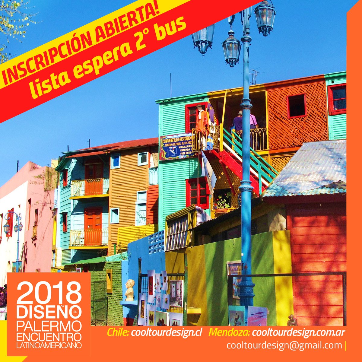 CoolTourDesign's tweet image. #GiraDiseñoPalermo OJO! Todos los que no alcanzaron a inscribirse, ÚLTIMA OPORTUNIDAD! 🎉 🚌  🇦🇷  
✚ TODA LA INFO ➤ bit.ly/2JxEKAF 😋