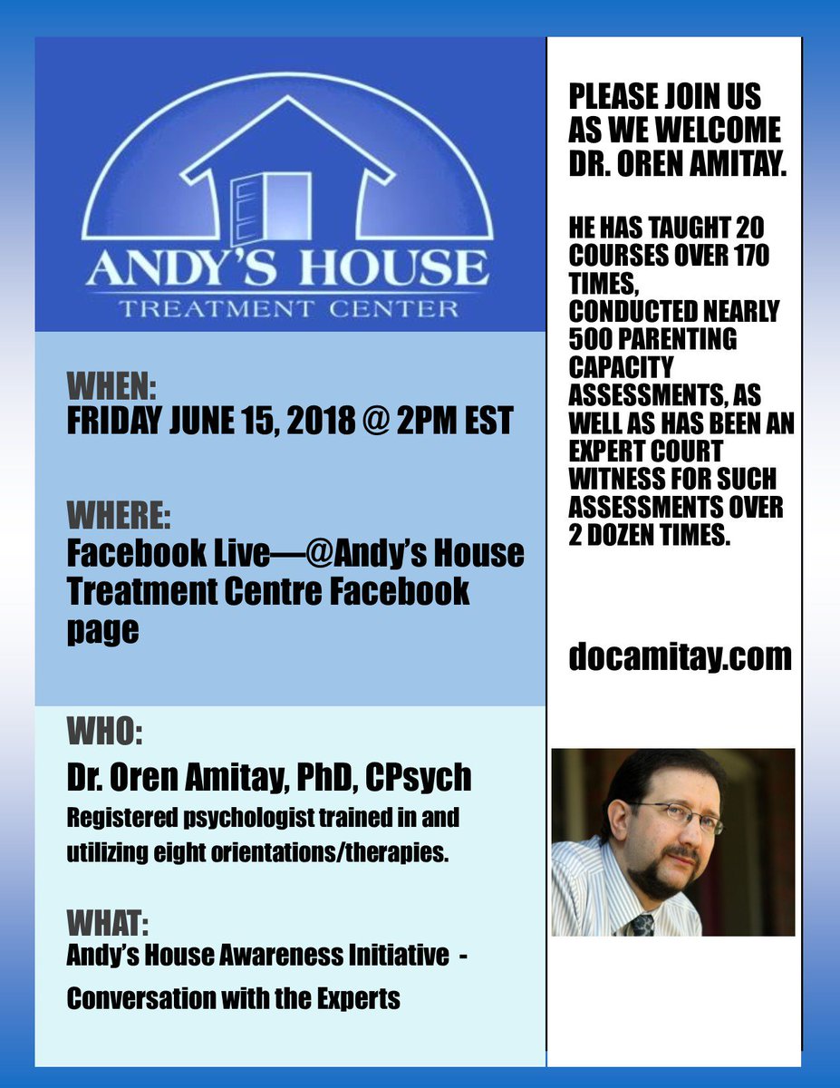 AndysHouse_Mtl's tweet image. @docamitay #conversationwiththeexpert #addiction #psychology #FacebookLive #cantwait