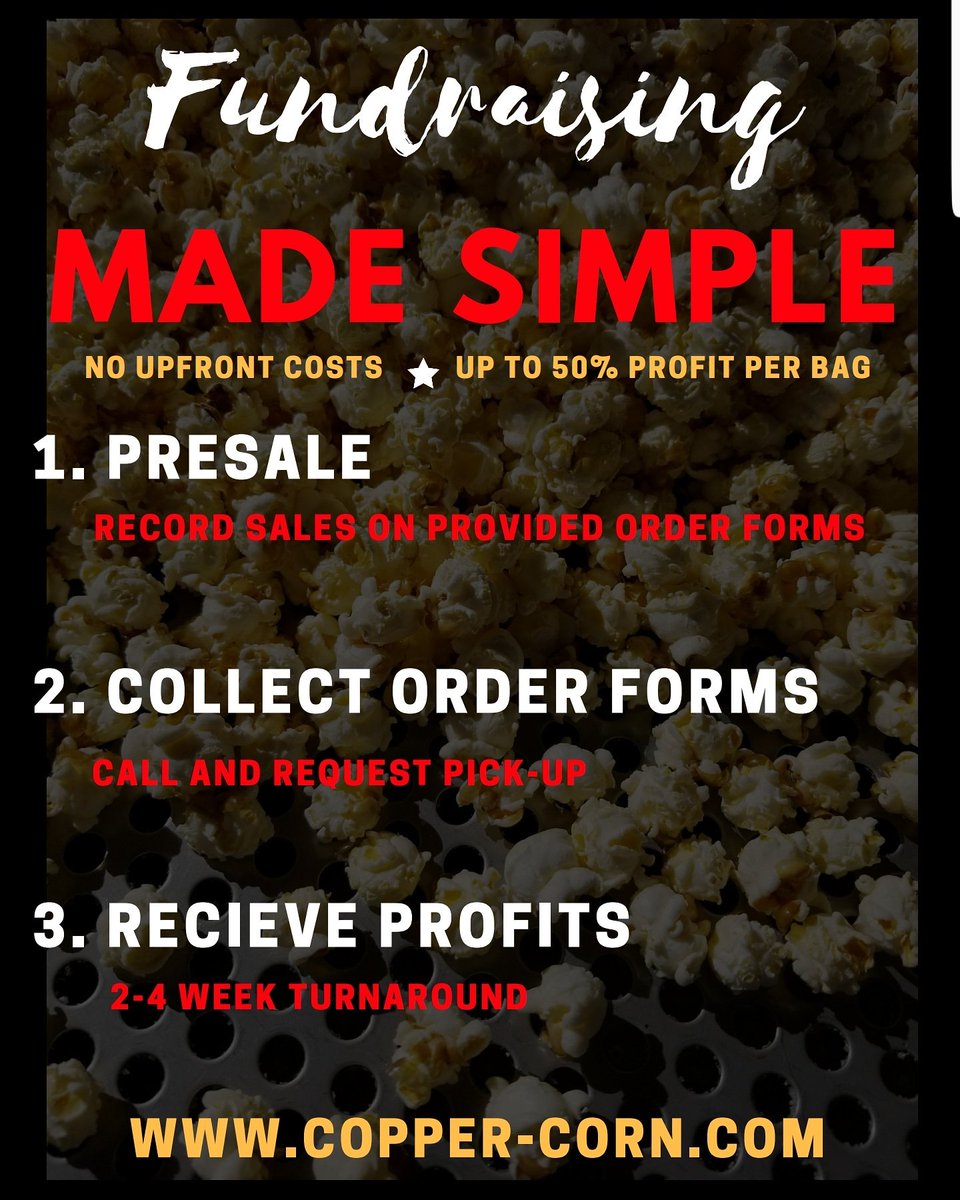 copper_corn's tweet image. Great opportunity for any sports team/club, organization, schools, charities to raise funds. DM for more Info #COPPERCORN