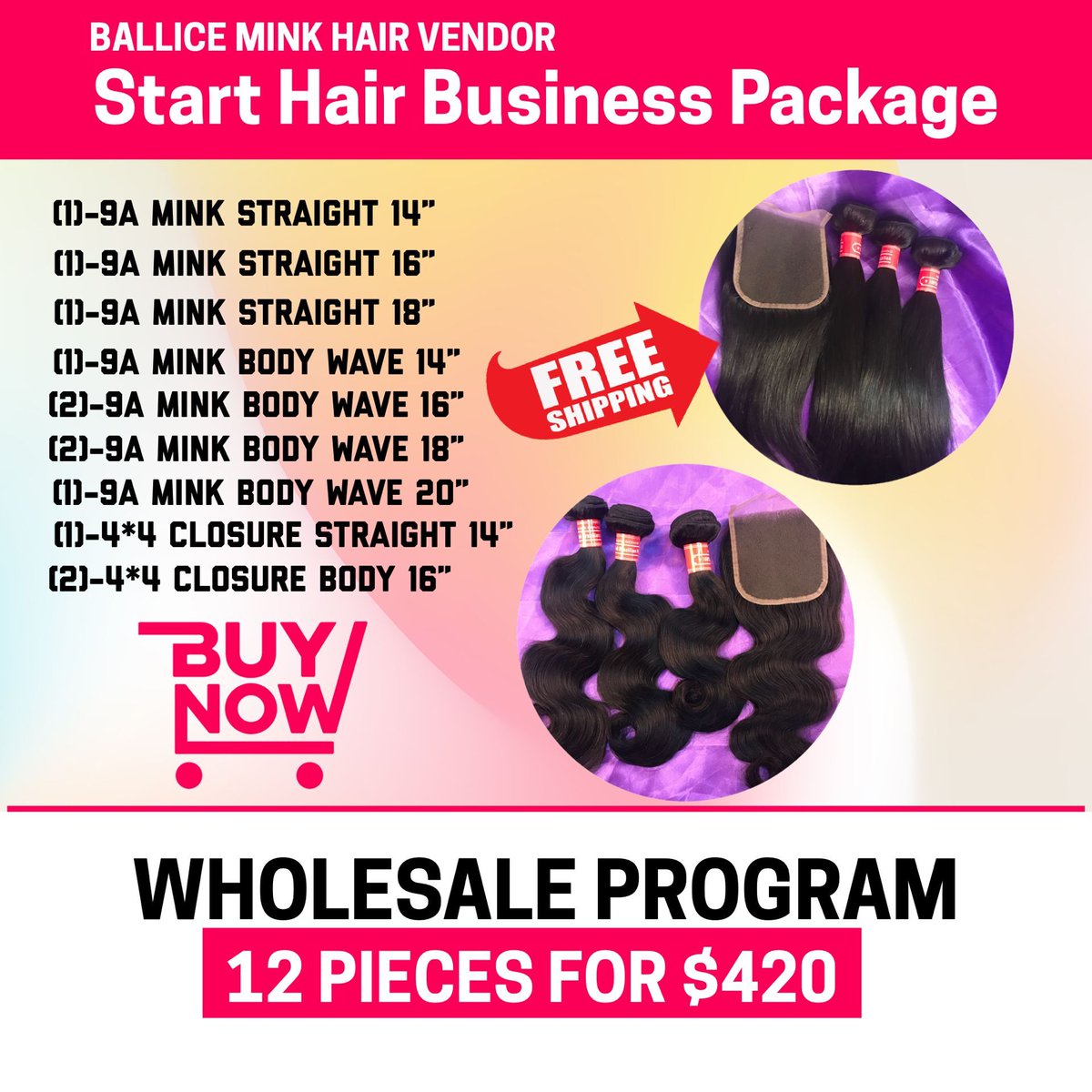 Start Hair Business Package -$420 For 12 Pieces
goo.gl/ywVR8i
#starthairbusiness #hairbusiness #virginhair #minkhairvendor