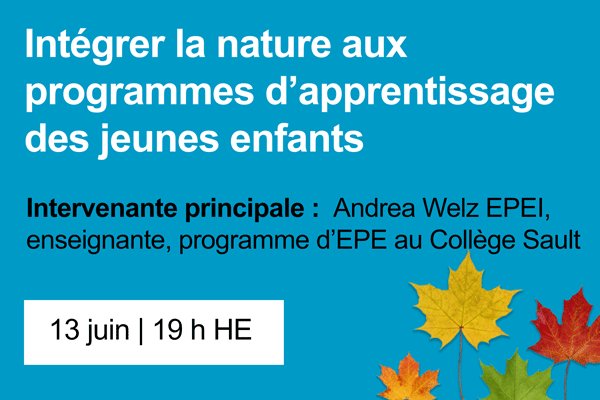 CECE_OEPE's tweet photo. Date à retenir: Andrea Welz EPEI nous parle de l’environnement d’apprentissage extérieur et de son importance sur le bien-être des enfants. Soyez des nôtres le 13 juin: https://t.co/bRg6GbtqUV #QuestiondeNormes #EPE https://t.co/cwsvorS1Xw