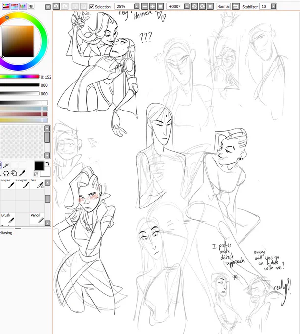 Aaaaah I actually really want to finish this one! I liked it! 
(That's Symmetra and Sombra btw because I REALLY LIKE THIS SHIP OKAY) 