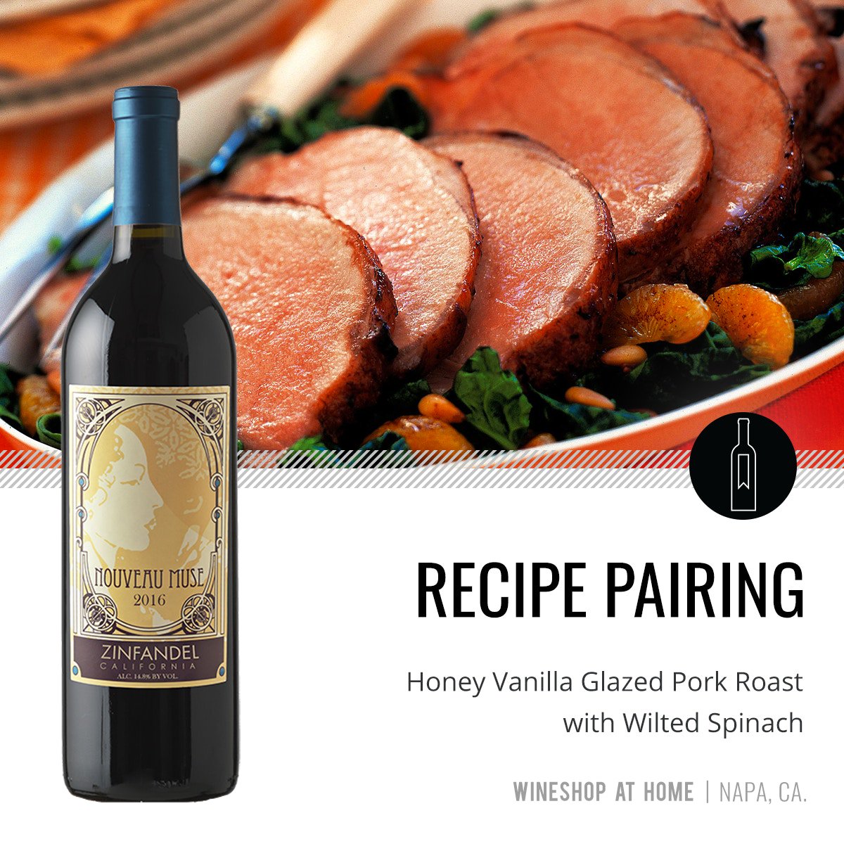 SheKnowVino's tweet photo. This delicious recipe for Honey Vanilla Glazed Pork Roast with Wilted Spinach pairs perfectly with the Nouveau Muse 2016 Zinfandel. Find this recipe &amp; more in the Lifestyle section of my website! https://t.co/0WwgeCGV3d https://t.co/GNqdLUndPe