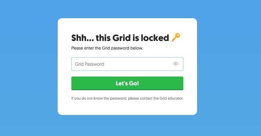 Taralson's tweet photo. ❗️HEY FRIENDS ❗️

Don’t forget to 🔒 password-protect your Grids! If all your Grids have passwords, reply with your best GIF + RT and you 🤫 just might 🤫 win a @Flipgrid Classroom subscription!

💃 Ok but seriously - I’ll give away 10 at 11p CT tonight  🕺🏼

#FlipgridFever https://t.co/MuHLkabwNR