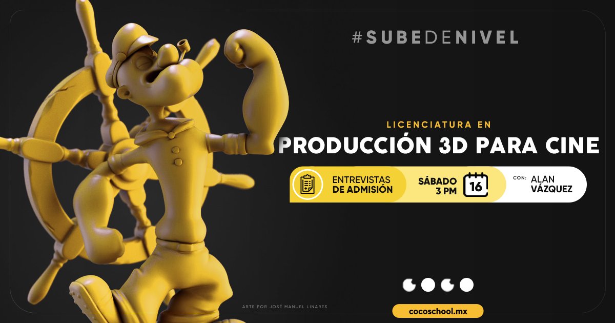 ¡Aprender a animar de la mano de un Lead Animator de Pixar ya es posible! En la Licenciatura de Producción 3D para Cine puedes hacer eso y mucho más.

Estudia con nosotros y #SubeDeNivel: bit.ly/Coco3DCine
