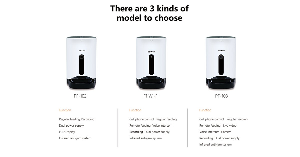 Petwant's tweet photo. Products we have now:
PF-102
F1-Wifi
F3 Wifi
PF-105
F2-Wifi
F3-Wifi
water fountain
Grooming products https://t.co/r7n0qRyuUC